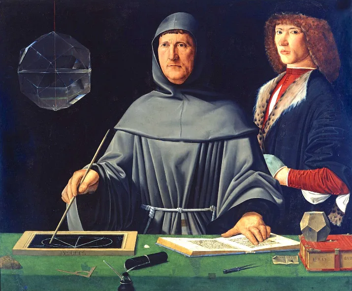 Portrait Renaissance de Luca Pacioli et son élève