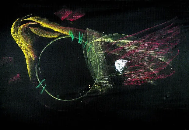 Dessin à la craie de couleur sur tableau noir