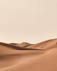 Dunes de sable ondulantes sous un ciel beige